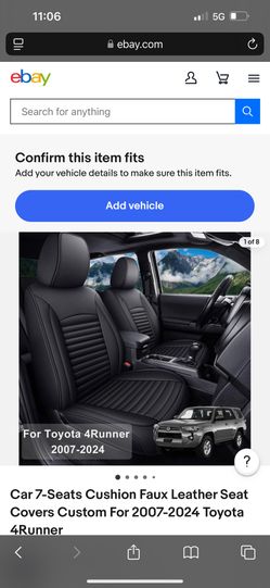 Car 7-Seats Cushion Faux Leather Seat Covers Custom For 2007-2024 Toyota 4Runner