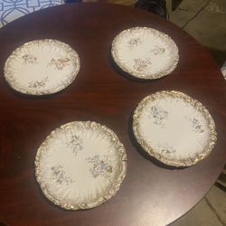 22k Gold German Made  Fine  China Set of 4