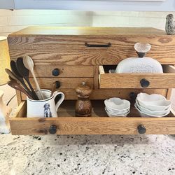 Vintage Oak Machinist Tool Chest