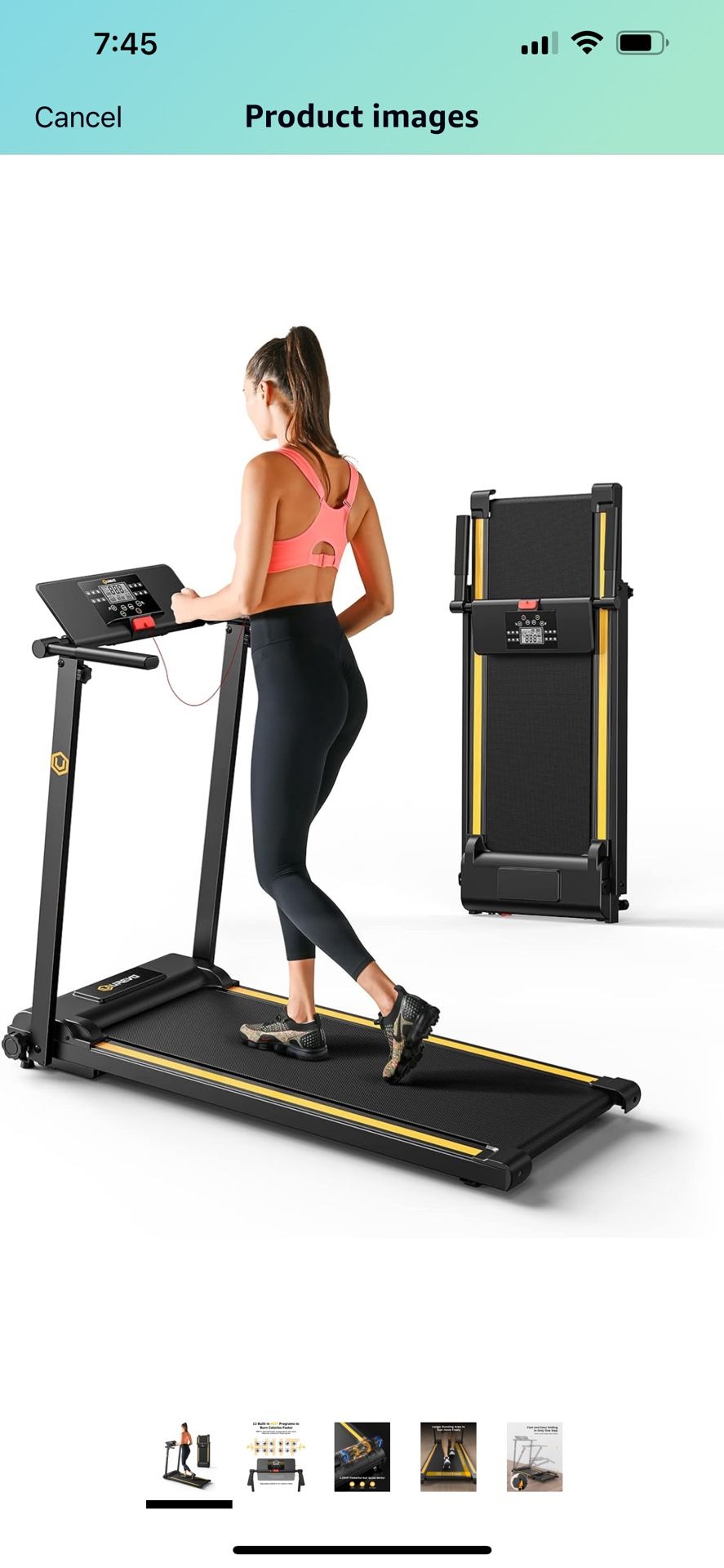 Folding Treadmill, Treadmills for Home with 12 HIIT Modes