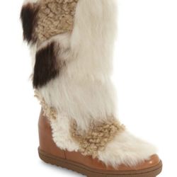 Coach Women’s Mortion CALF/SHEARLING MIX SADDLE/NATURAL MLT Q8866