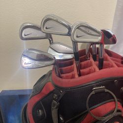Nike Pro Combo Irons 3 -p And Staff Bag $175