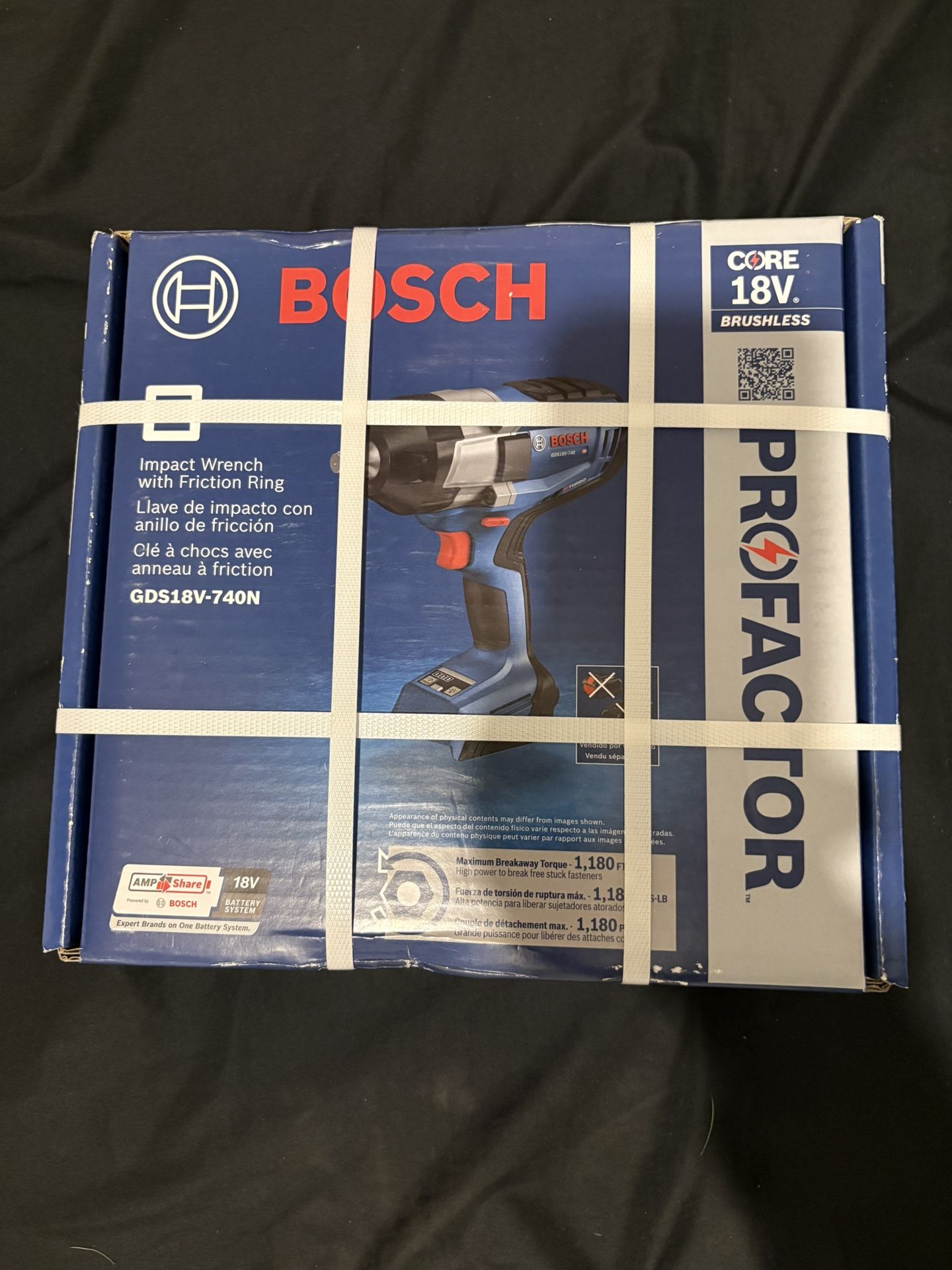 Bosch 4-Amp 18-volt Variable Speed Brushless 1/2-in square Drive Cordless Impact Wrench drill