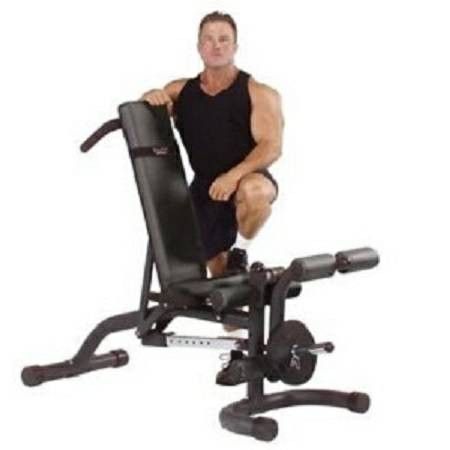 New Body Solid Commercial Flat Incline Decline Free Weight Bench with Leg Curl FID46