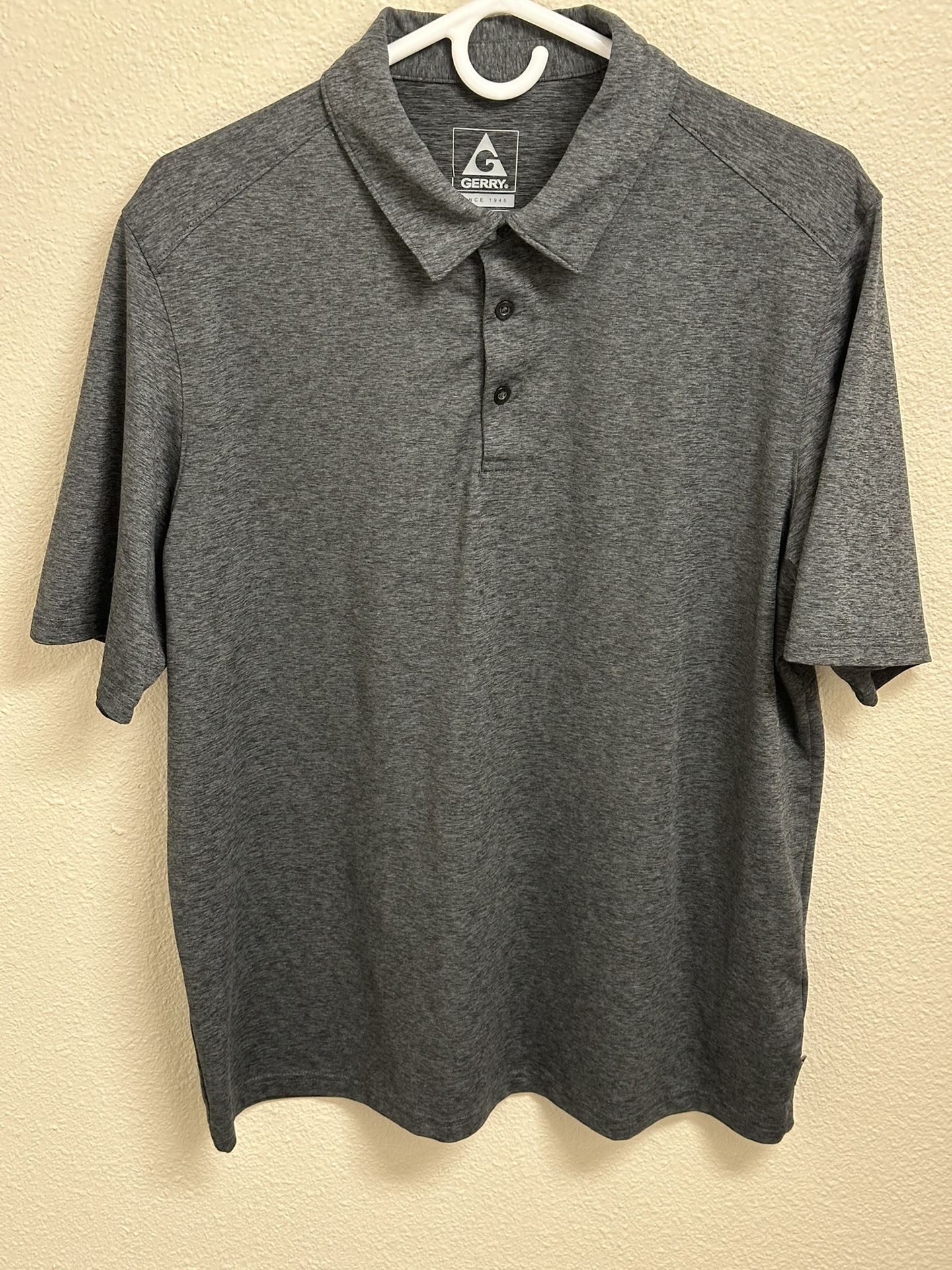 Gerry Polo Mens Size Large Short Sleeve Gray Comfort Stretch Outdoors