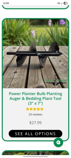 Bulb and Bedding plant auger 3 by 7 inch