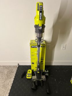 RYOBI ONE+ 18V Cordless Stick Vacuum Cleaner Kit with 4.0 Ah Battery, Charger