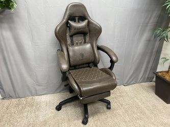 DOWIX Ergonomic Leather Gaming Chair w/ Retractable Footrest