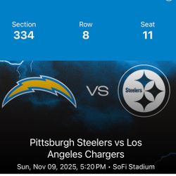 Chargers vs Steelers Tickets 11/09/2025