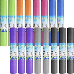 24 Pcs 3 mm Thick Yoga Mat Bulk, Exercise Workout Non Slip Fitness Pad for Women Kids Gym Home Yoga Pilates, Reliable Sturdy Material and Easy to Clea