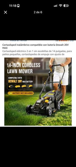 Cortacésped inalámbrico Heinpro 14" 2 en 1 - Buen estado (sin batería)