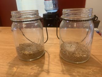 Glass Jar Tea Light Candle Holders