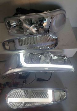 01-06 Gmc Sierra Yukon LED DRL Headlights Luces Micas Calaveras Faros Faroles Focos Headlamps