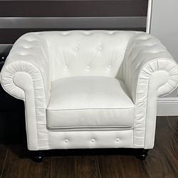 White Leather Armchair 