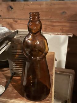 Glass MRS. BUTTERWORTH'S Syrup 12oz Amber Glass Bottle
