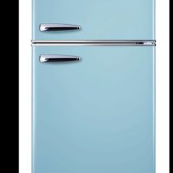 Galanz Compact 3.1 Cu. Ft Retro Top Freezer Fridge, Bebop Blue, Energy Star, NIB