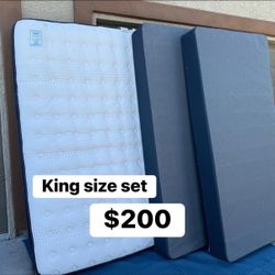 King Size Mattress + Box Spring 