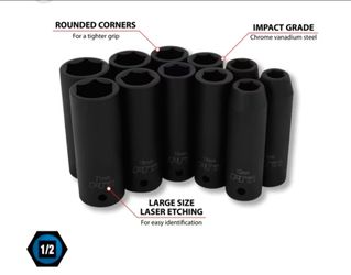 "NEW!" Metric Performance 11 Piece 1/2 Inch Drive 6 Point Metric Socket Set - M591DB