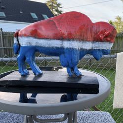 The Red White And Blue Buffalo Statue