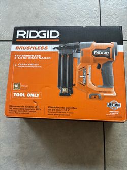 Ridgid 18V Brushless 18 Ga 2 1/8 in Brad Nailer W/ Clean Drive Tool Only (R09891B)