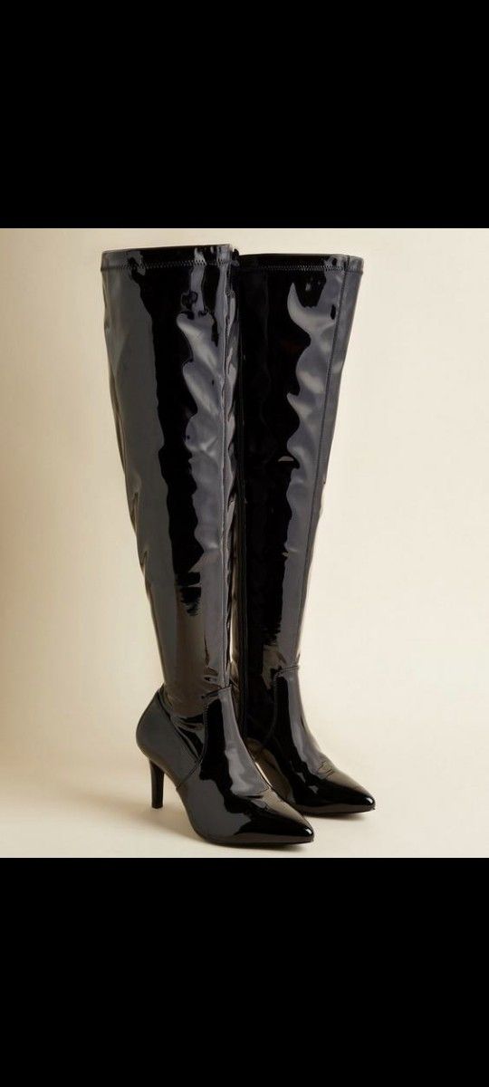 Shiny Black Boots