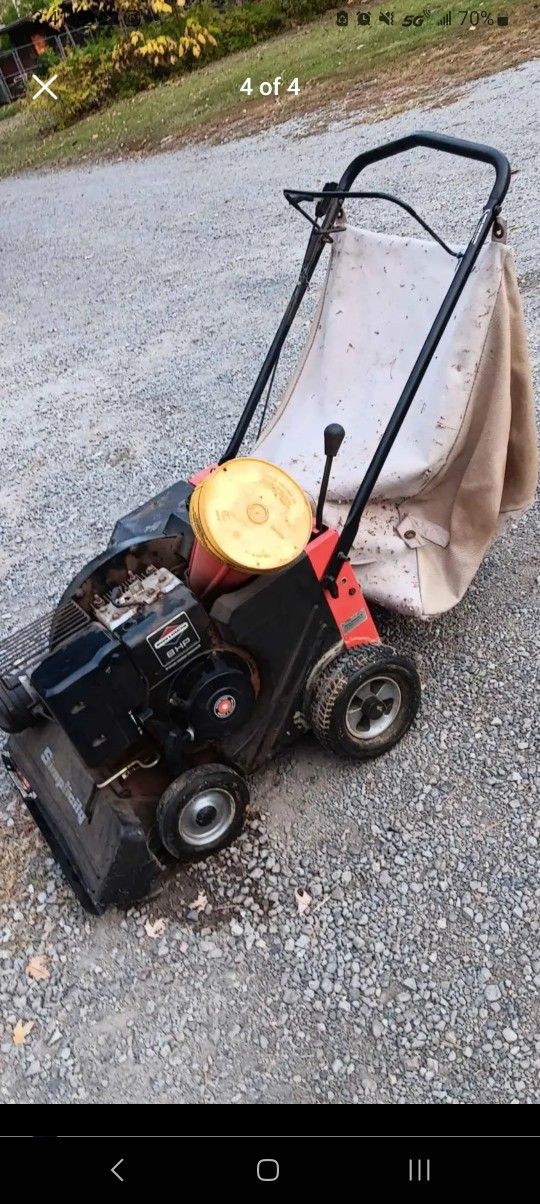 simplicity 8 hp chipper/leaf vacum