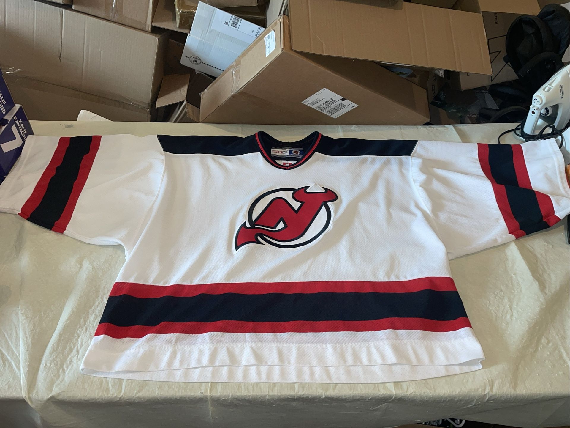 Goalie Cut New Jersey Devils Ccm Jersey Mens Clean Vintage Rare Mic White
