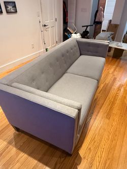 Grey sofa + ottoman