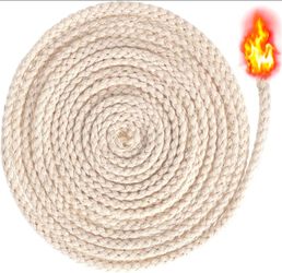 65.6 Ft 1/8''(4mm) Oil Lamp Wicks, Round Cotton Lamp Wicks Burner, Braided Candle Replacement Wicks for Alcohol Kerosene Lamp Torches