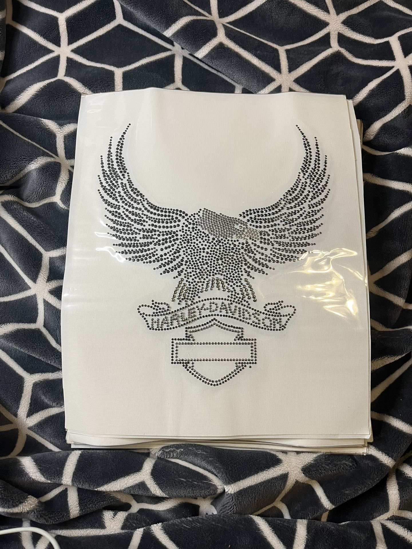 37 Harley-Davidson Rhinestone Heat Transfer Stencils – 12.5” x 10.5” DIY Iron-On Designs