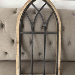 Metal/wood Small Arch Wall Decor 26”x14”