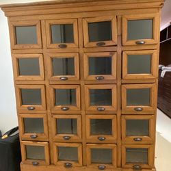 Vintage Haberdashery Oak Shop Cabinet 