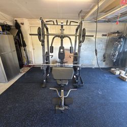 Vesta Smith Machine 1001 | Adj Bench W/ Leg Developer And Preacher Station |Gym Equipment | Fitness | Pulleys|🔴WEIGHTS AND BARBELL SOLD SEPARATELY 🔴