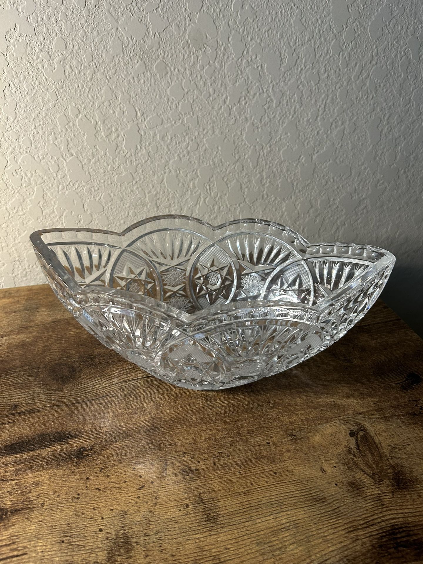 Vintage Czech Crystal 70s Years Vase -boat