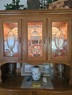 Solid Oak China Cabinet
