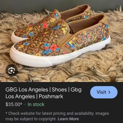 Stylish GBG  Floral Guess Los Angeles Slip-on Sneakers with b