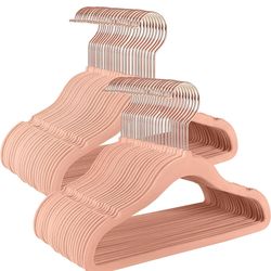 SONGMICS Baby Kids Hangers Rose Gold 360° Swivel Hook - Pink