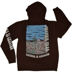 Joshua Tree Hoodie Men's Medium Nature is Calling Brown Sweatshirt Pullover