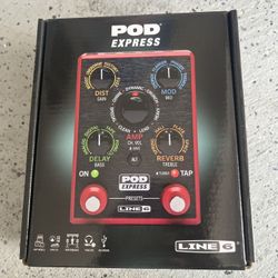 Line 6 POD Express Guitar Effects Processor Pedal Red Excellent Condition