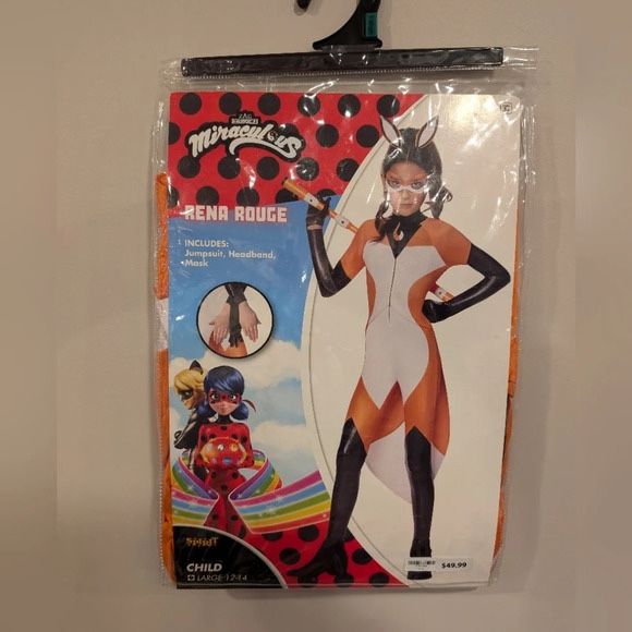 Spirit Halloween Kids Rena Rouge Costume - Miraculous Ladybug Large 12-14