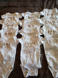 Monthly girl onesies
