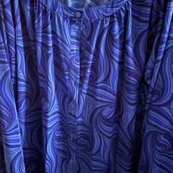 Women’s Silhouette Plus Size Blouse - Blue 2X 