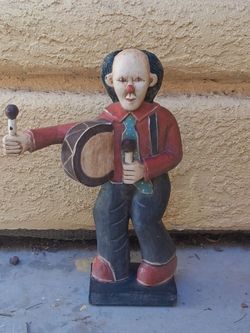 Clown ( Carved Wood) 21"