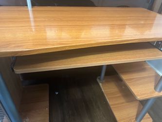 Wood Computer Desk with Keyboard Tray