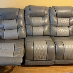 Leather Power Recliner Sofa & Loveseat
