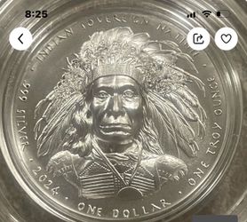 2024 Native American Chief Series Red Cloud 1oz Silver Burnish Satin Surface