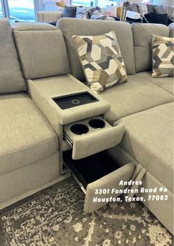 Sectional  Chaise - wireless charging