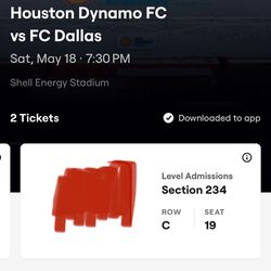 Dynamo Tickets $15 Each 
