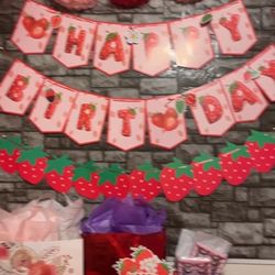Strawberry Shortcake Birthday Banner