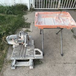 Wet Tile Saw With Water Tray & Stand
